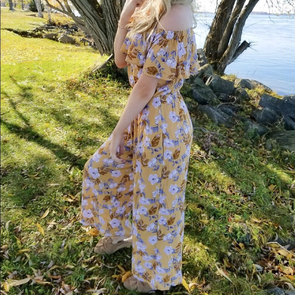 Mustard Floral Jumpsuit